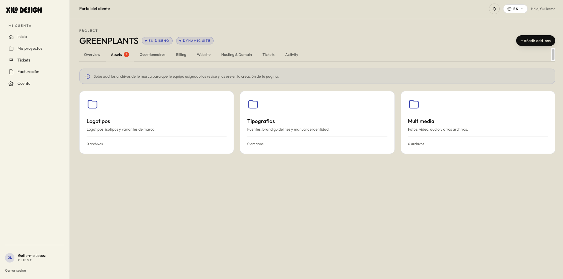 Client portal — Assets